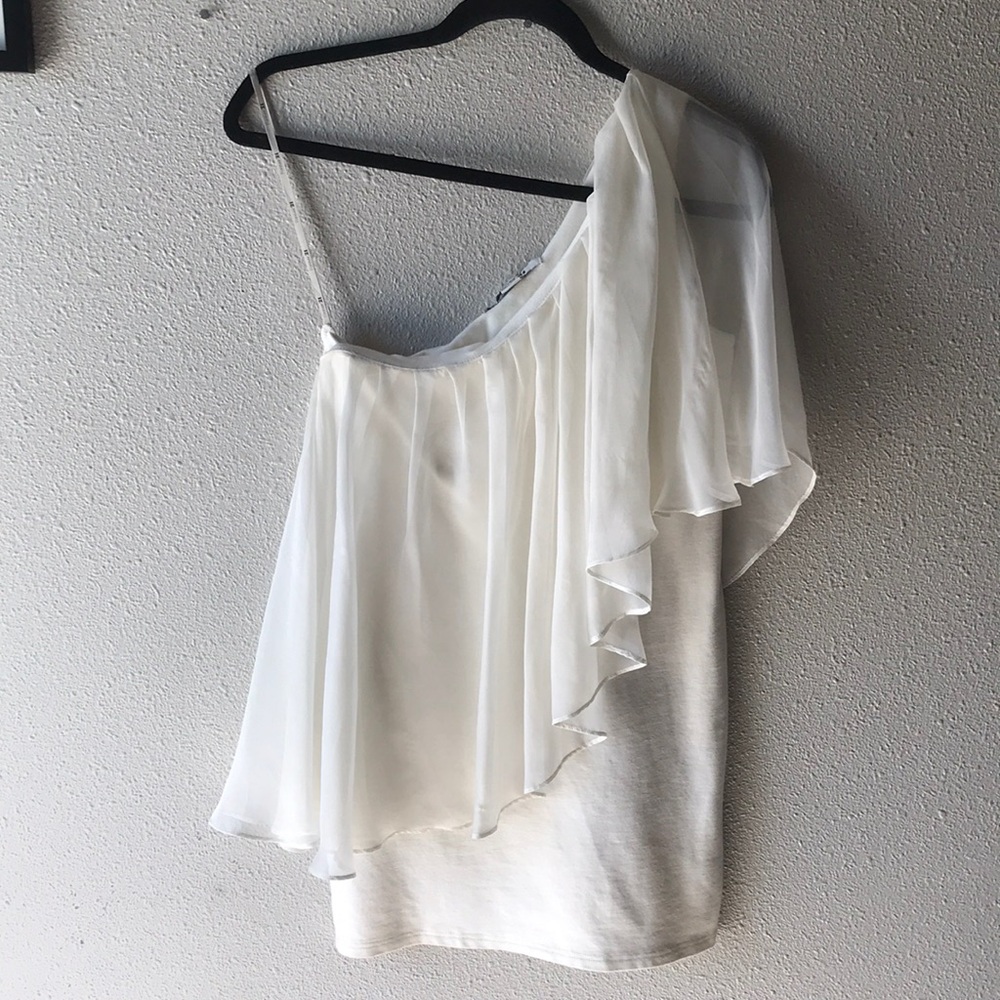 Forever 21 Off White one shoulder mini dress Small